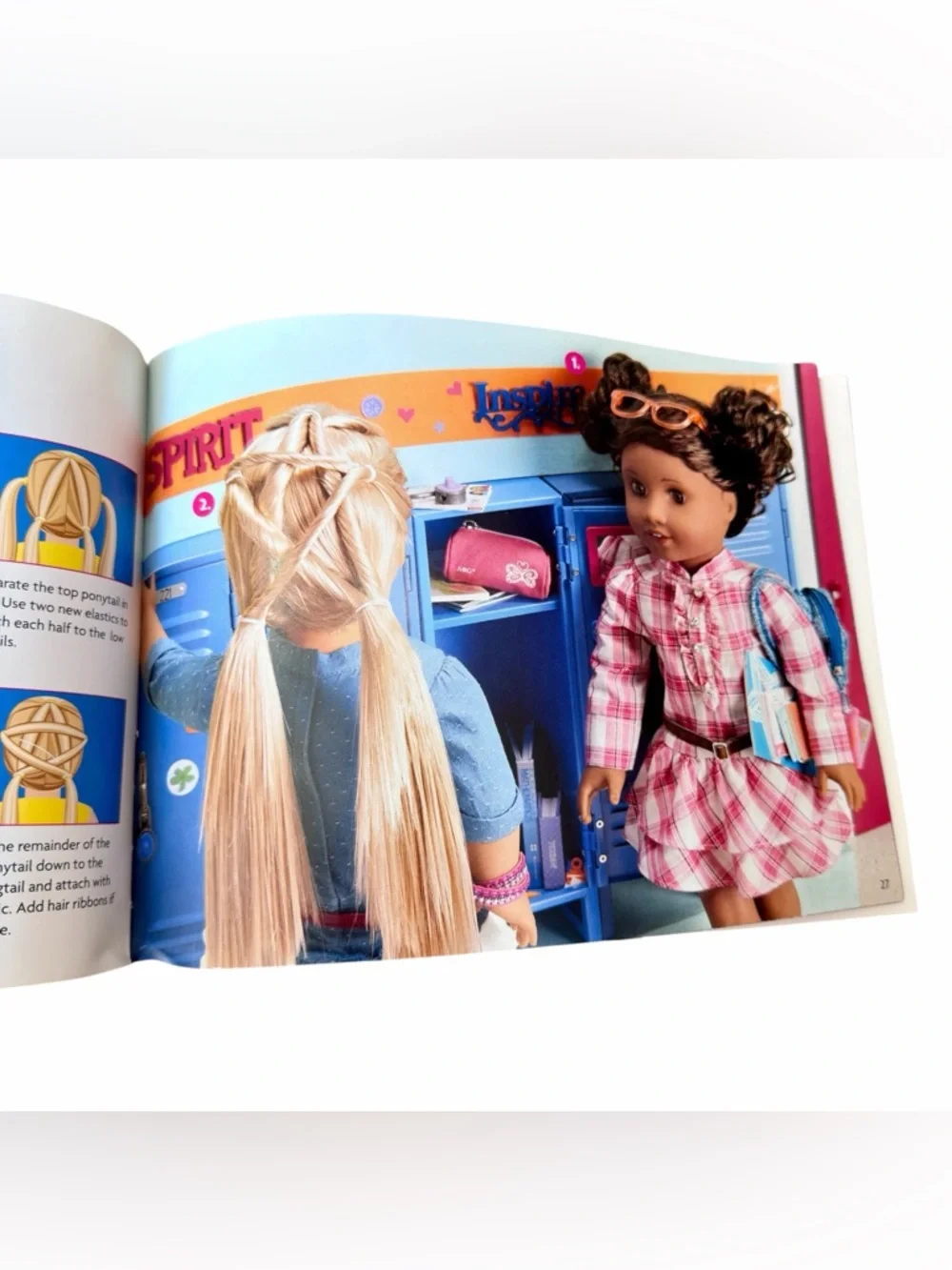 American Girl Pink Sparkle Styling Chair + Salon/Hair Supplies + Book Retired‎
